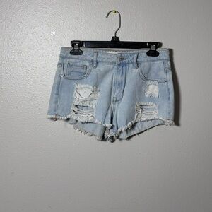 Pacsun Women Denim Ripped High Rise Festival Shorts‎ Jean Shorts size 26.